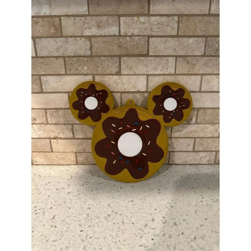 Disney Parks Large Mickey Mouse Snacks Donut Sprinkles‎ ID Holder bk